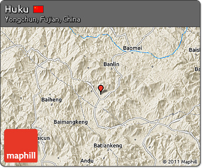 Shaded Relief 3D Map of Huku