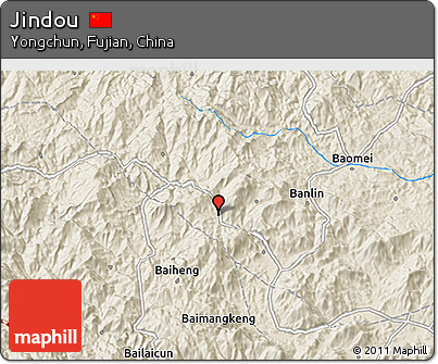 Shaded Relief 3D Map of Jindou