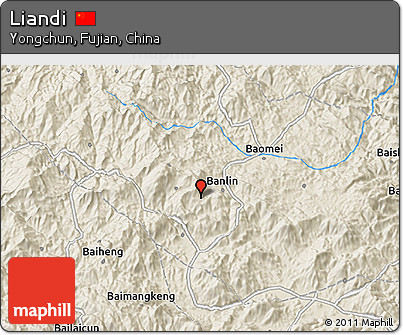 Shaded Relief 3D Map of Liandi