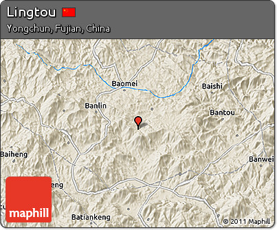 Shaded Relief 3D Map of Lingtou