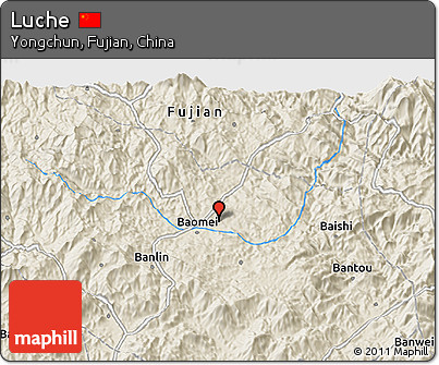 Shaded Relief 3D Map of Luche