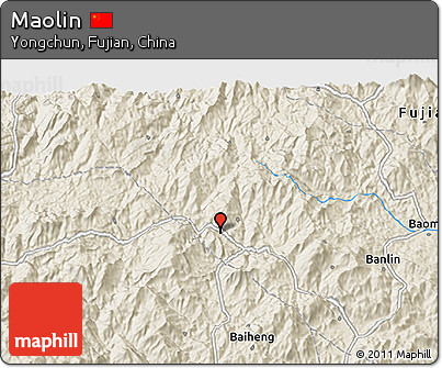 Shaded Relief 3D Map of Maolin
