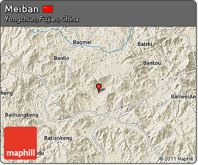 Shaded Relief 3D Map of Meiban