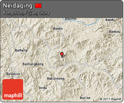 Shaded Relief 3D Map of Neidaqing