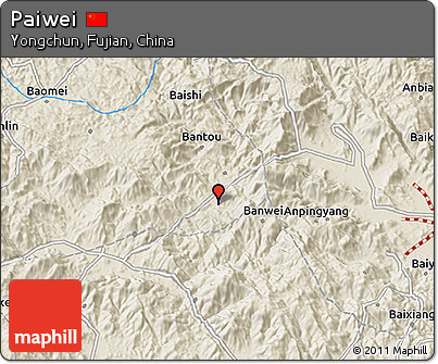 Shaded Relief 3D Map of Paiwei