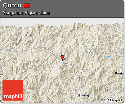 Shaded Relief 3D Map of Qutou