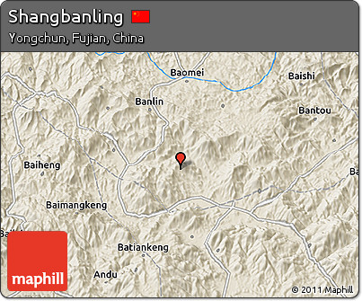 Shaded Relief 3D Map of Shangbanling