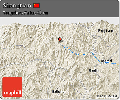 Shaded Relief 3D Map of Shangtian