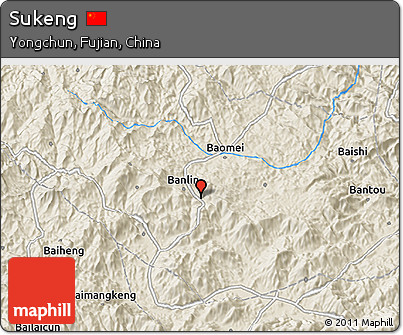 Shaded Relief 3D Map of Sukeng