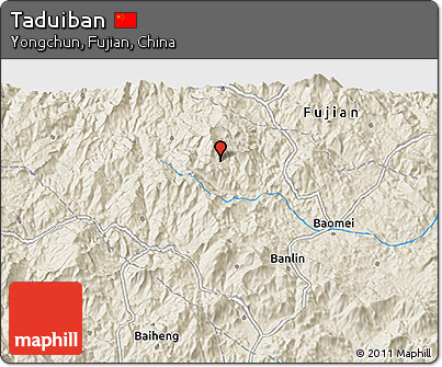 Shaded Relief 3D Map of Taduiban