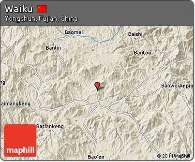 Shaded Relief 3D Map of Waiku