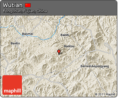 Shaded Relief 3D Map of Wutian