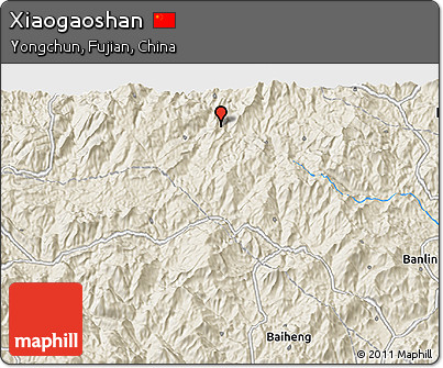 Shaded Relief 3D Map of Xiaogaoshan