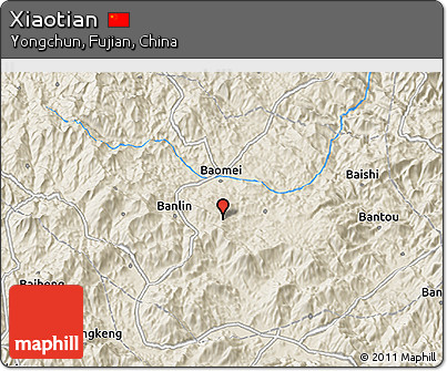 Shaded Relief 3D Map of Xiaotian