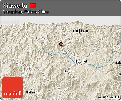 Shaded Relief 3D Map of Xiaweilu