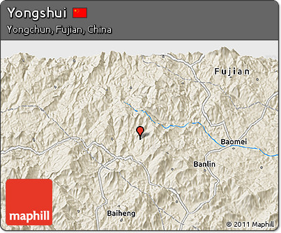 Shaded Relief 3D Map of Yongshui