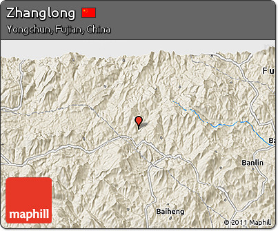 Shaded Relief 3D Map of Zhanglong