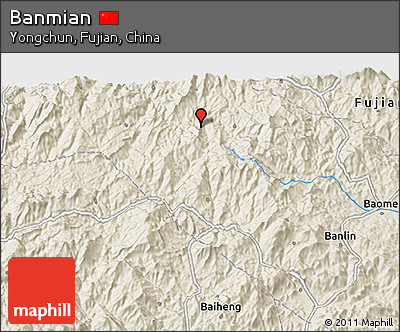 Shaded Relief 3D Map of Banmian