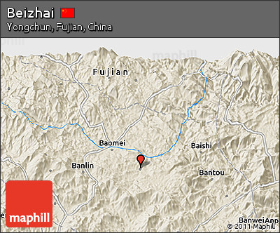 Shaded Relief 3D Map of Beizhai