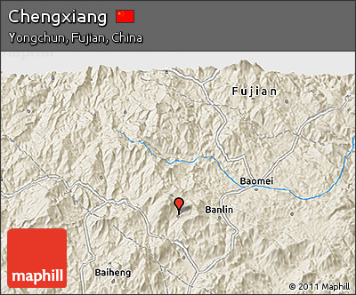 Shaded Relief 3D Map of Chengxiang