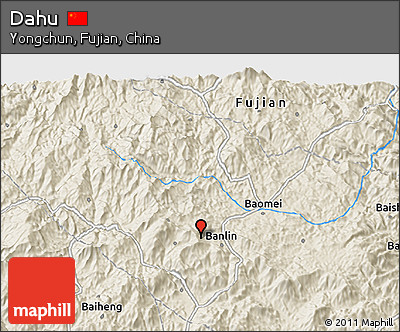 Shaded Relief 3D Map of Dahu
