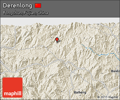 Shaded Relief 3D Map of Derenlong