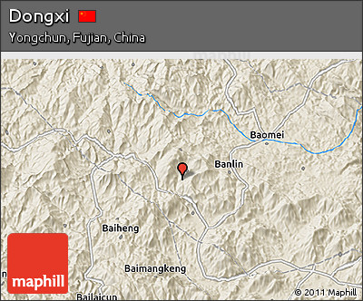 Shaded Relief 3D Map of Dongxi