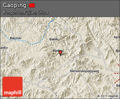 Shaded Relief 3D Map of Gaoping