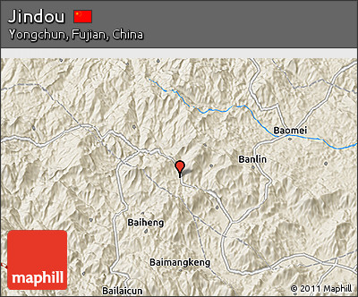 Shaded Relief 3D Map of Jindou