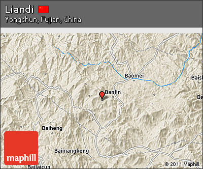 Shaded Relief 3D Map of Liandi