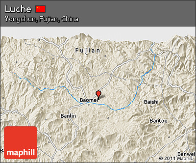 Shaded Relief 3D Map of Luche