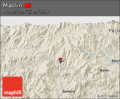 Shaded Relief 3D Map of Maolin