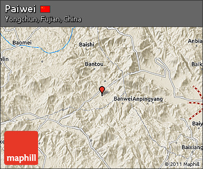 Shaded Relief 3D Map of Paiwei