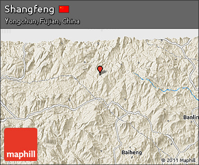 Shaded Relief 3D Map of Shangfeng