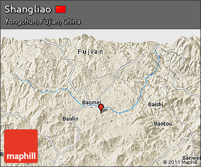 Shaded Relief 3D Map of Shangliao