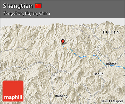 Shaded Relief 3D Map of Shangtian