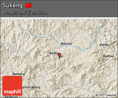 Shaded Relief 3D Map of Sukeng