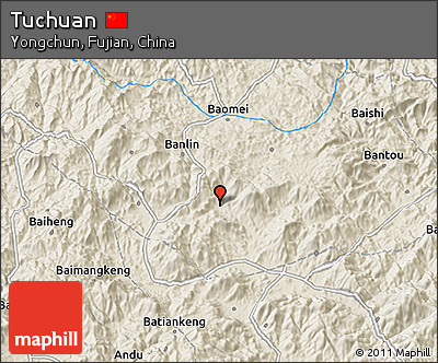 Shaded Relief 3D Map of Tuchuan
