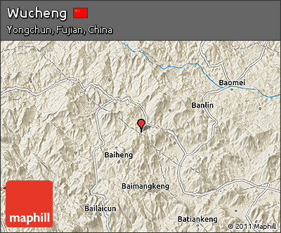 Shaded Relief 3D Map of Wucheng