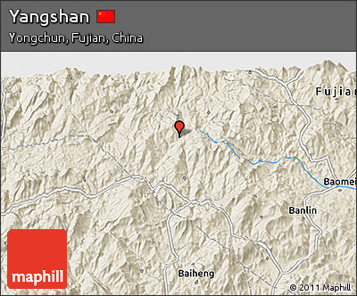 Shaded Relief 3D Map of Yangshan