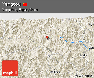 Shaded Relief 3D Map of Yangtou