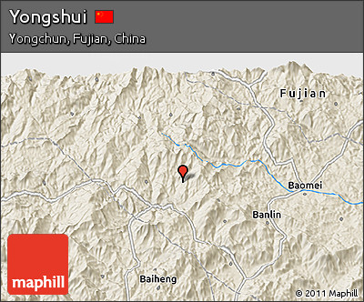 Shaded Relief 3D Map of Yongshui