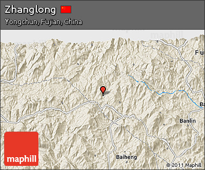 Shaded Relief 3D Map of Zhanglong