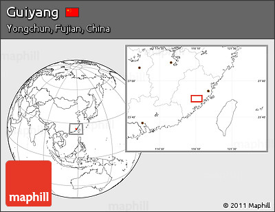 Blank Location Map of Guiyang