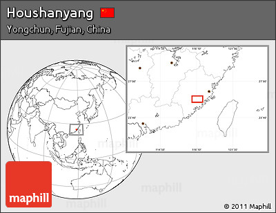 Blank Location Map of Houshanyang