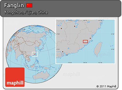 Gray Location Map of Fanglin