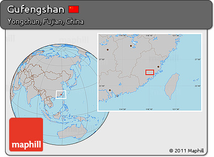 Gray Location Map of Gufengshan