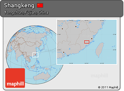 Gray Location Map of Shangkeng