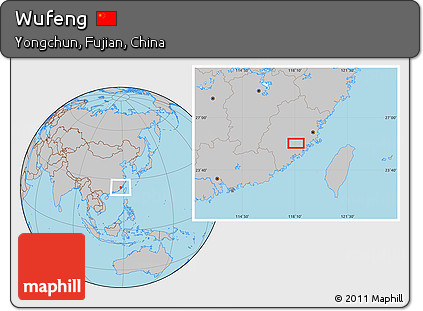 Gray Location Map of Wufeng