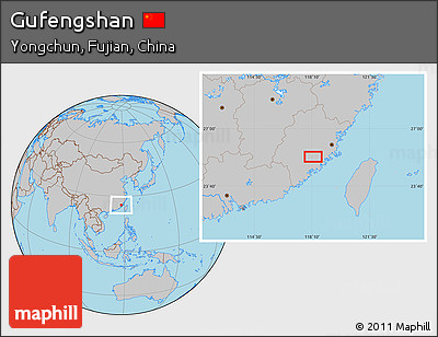 Gray Location Map of Gufengshan